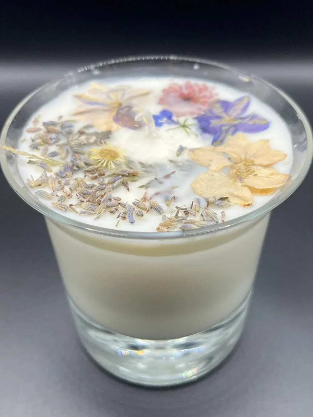 Lavender Botanical Soy Candle in Clear Glass Tumbler